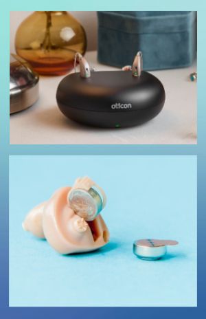 Diptych showing hearing aid batteries