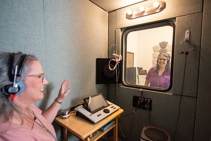 Hearing tests are completed in a sound treated booth for maximum accuracy.