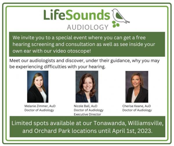 Announcement for Life Sounds Audiology - Tonawanda