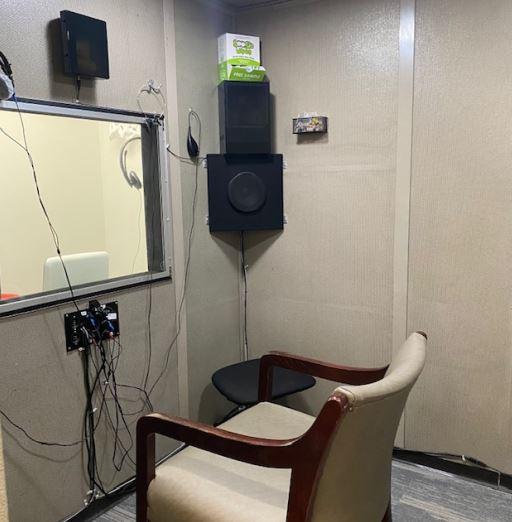 Testing in a sound treated booth