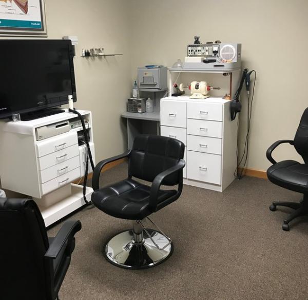 Hearing testing room at Hearing Healthcare Centers of Iowa in Atlantic, IA