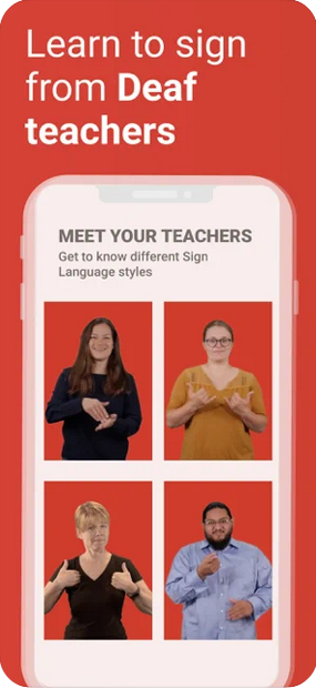 A screenshot of Lingvano an ASL app