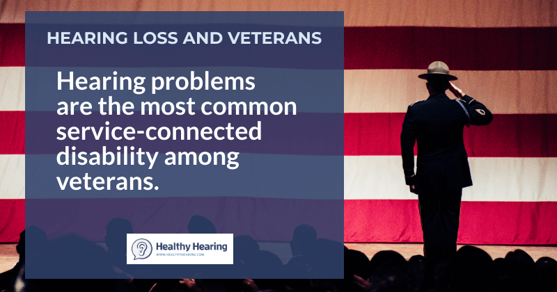 Infographic that explains hearing problems are the number one reason veterans file for disability compensation.
