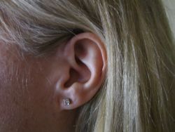 Close-up on a woman's ear