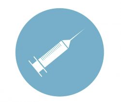 Stylized graphic of hypodermic needle