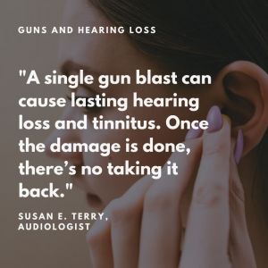 Infographic that says one single gunshot can permanently damage hearing.