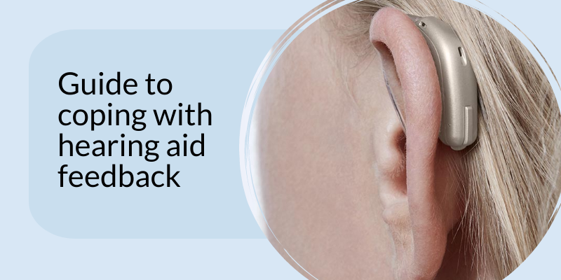 Illustration that says 'guide to hearing aid feedback'