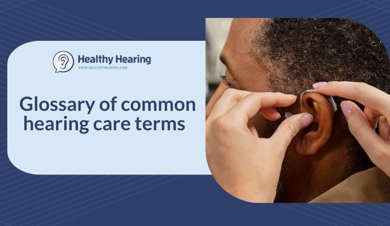 Words that say 'glossary of common hearing care terms'