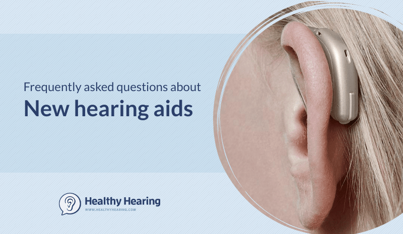 Illustration stating "Frequently asked questions about new hearing aids"