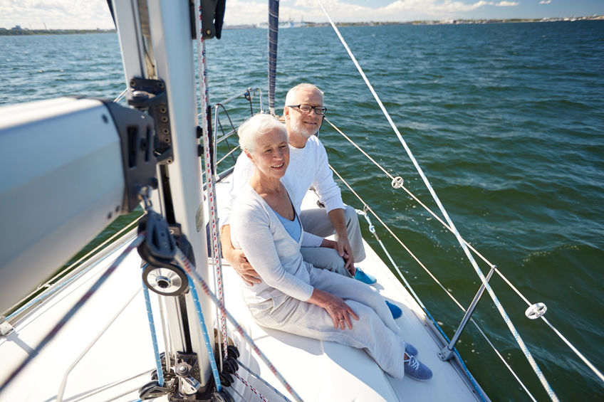 A couple on a sailboat